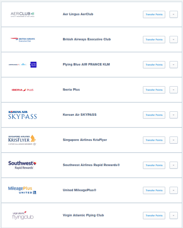 Transfer to These Airline Partners