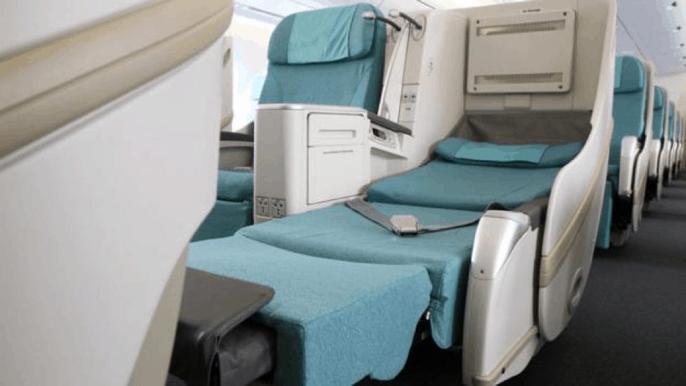 Korean Air Angle Flat Seat (image courtesy of Korean Air)