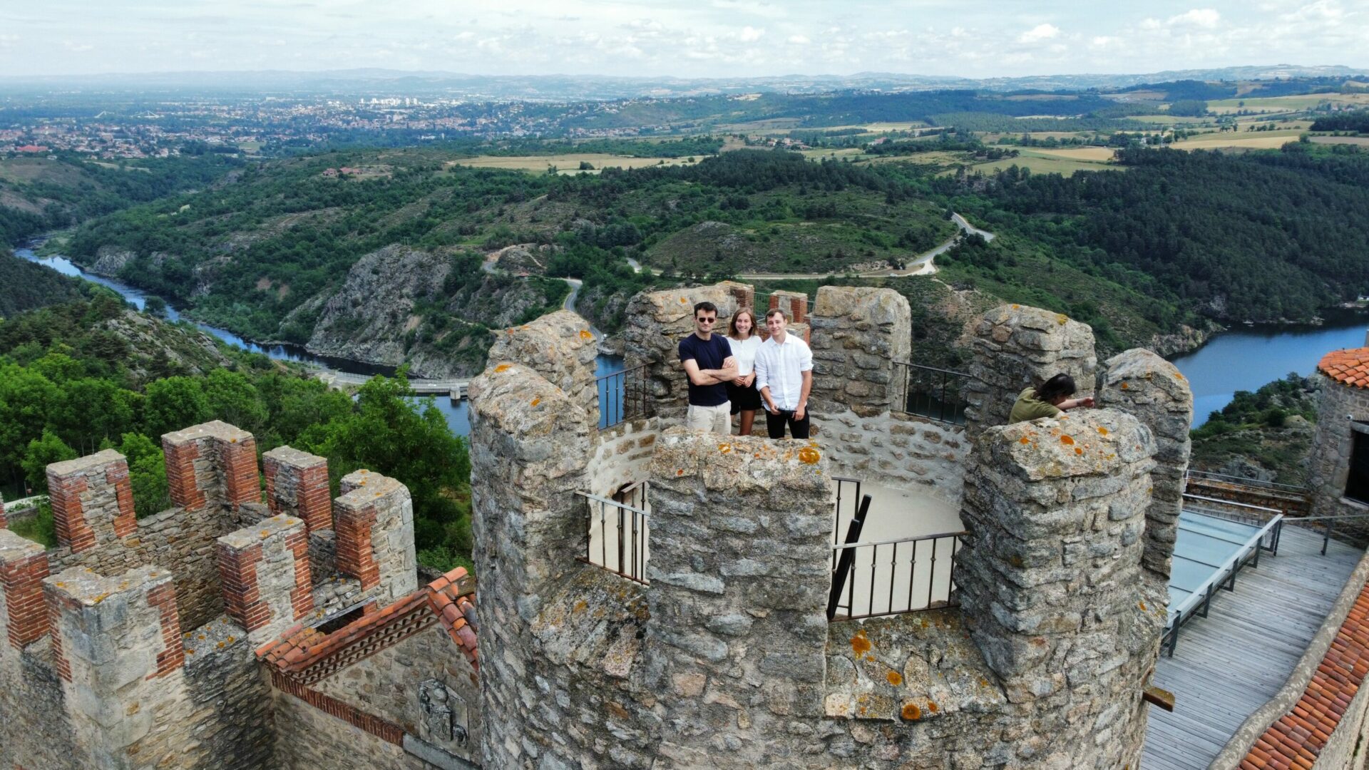I used my drone to take a photo of us from on top of a castle!