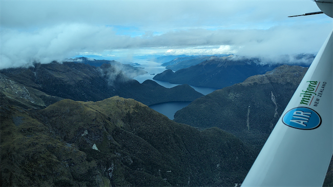 View from the plane over Milford Sound