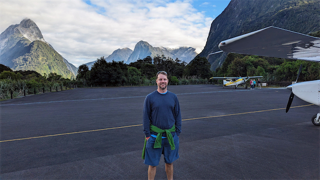 Zac on the tarmac Milford Sound